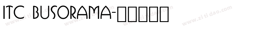 ITC Busorama字体转换